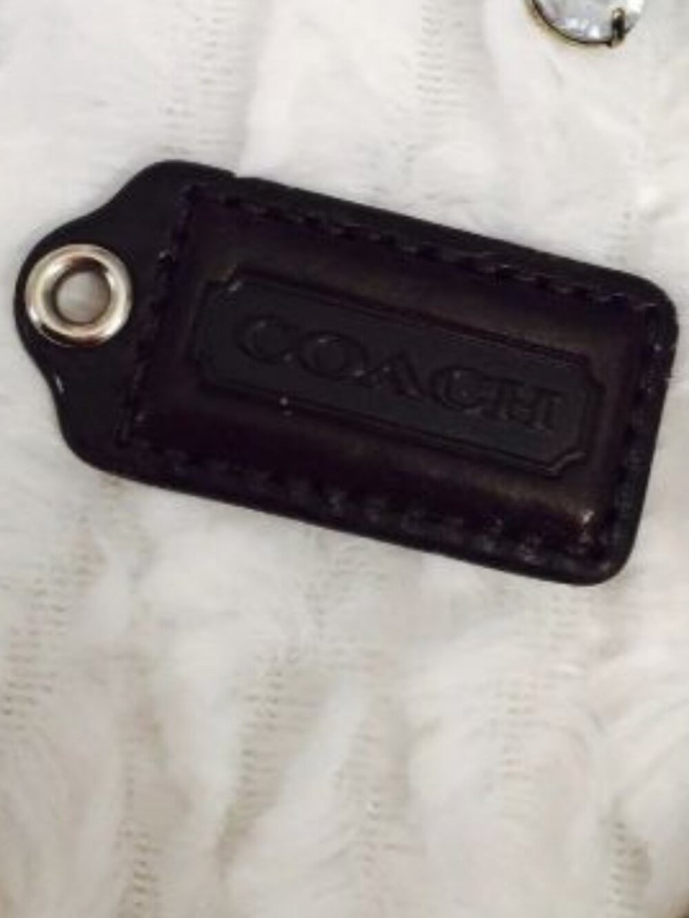 Coach Brown Leather Luggage Tag Replacement No Strap